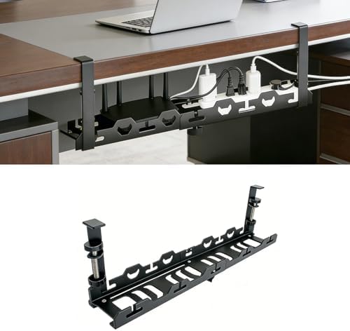 No Drill Under Desk Cable Tray, Heavy Duty Metal Organizer by Unknown