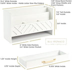 BLU MONACO | White Wooden Desk Organizer & Mail Organizer with Drawer & Gold Handle | Mail Sorter Countertop | 6 Compartments | White Desktop Organizer for Desk - Image 2