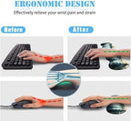 Keyboard Wrist Rest+Mouse Wrist Pad+Desk Pad Set,Memory Foam Ergonomic Easy Typing Pain Relief for Computer Laptop Office Home - Mountain Stream - Image 3