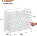 Marbrasse Desktop Literature Organizer, 12 Compartments Mesh Paper Organizer Desk Organizers, Adjustable File Sorter Mail Center Paper Storage Cabinet Classroom Mailbox for Office Home School, White - Image 3