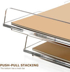 2 Pack-Stackable Paper Letter Tray Enlarged A4 File Desk Organizer Acrylic - Image 5