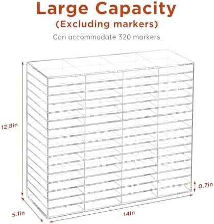 BEYGORM Horizontal Marker Organizer for 320 Markers, Acrylic Large Shelf - Image 2