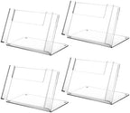 OMISTAR 4 PCS Postcard Brochure Holder Organizer, 6.4 x 4 Inch Acrylic Postcard Display Holder, Stand Clear Greeting Card Display Brochure Holder for Desk Table Home Office (4PCS-A) - Image 6