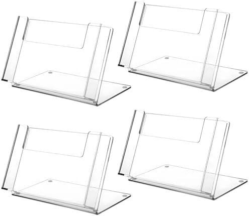OMISTAR 4 PCS Postcard Brochure Holder Organizer, 6.4 x 4 Inch Acrylic Postcard Display Holder, Stand Clear Greeting Card Display Brochure Holder for Desk Table Home Office (4PCS-A) - Image 6
