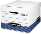 Bankers Box 30-Pack Medium Duty File Storage Boxes with Lids, FastFold Assembly, Letter/Legal, STOR, (0076316) by BankersBox