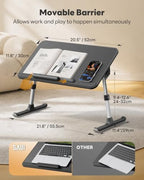 SAIJI Non-Slip Leather Laptop Bed Tray Table,Lap Desk with Laptop Stopper - Image 3
