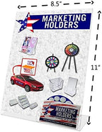 Marketing Holders Acrylic Sign Holder 8.5" x 11" with 3.5" x 2" Business Card Pocket Slant Back Side Load Clear Literature Table Tent for Tradeshows Expos and Conventions - Image 3