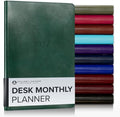 Gallery Leather Desk Monthly Planner 2026-2027 Acadia Green by GalleryLeather