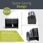 Pearington 10-Device USB Laptop Charging Station for Classroom, Home, or Office, Includes 6 AC Outlets & 4 USB Ports, Store Laptops, Tablets & E-Readers up to 1.4" Thick, 17" x 13" x 16" - Image 4