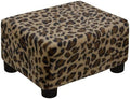 CAROLMADE Small Foot Stool Ottoman Footstool with Legs Under Desk Footrest for Living Room Bedroom and Office, Faux Fur Brown by CAROLMADE
