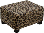 CAROLMADE Small Foot Stool Ottoman Footstool with Legs Under Desk Footrest for Living Room Bedroom and Office, Faux Fur Brown by CAROLMADE