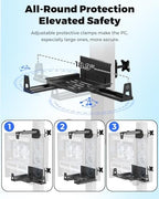 JOY worker Under Desk PC Mount with Protective Arms, Clamp-On Leg CPU Mount - Image 4