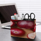 PU Leather Multi-Compartment Pen Holder Desktop Organizer Pencil Cup Storage Caddy for Office Home Supplies Closeup of A Pile of Cranberry Halfs And Full Berries Horizontal Image - Image 5