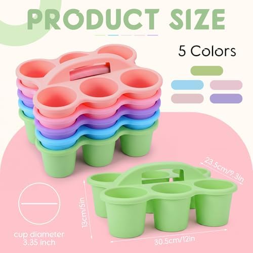 5 Pack Classroom Caddy with Handle Pastel Classroom Table Caddy - Image 2