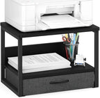 MARTY Desktop Printer Stand with Storage Drawer, Printer Riser for Desk by MARTY
