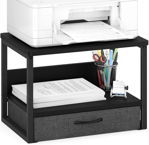MARTY Desktop Printer Stand with Storage Drawer, Printer Riser for Desk by MARTY