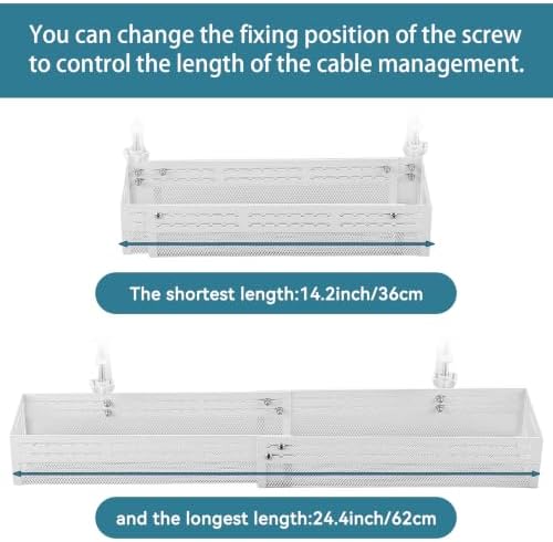 Under Desk Cable Management Tray, No Drill Mesh Cable Tray Cord Organizer - Image 3