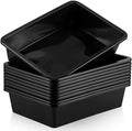Qunclay 6 Pcs Black Plastic Turn in Trays, Letter Size Classroom Bins by Qunclay