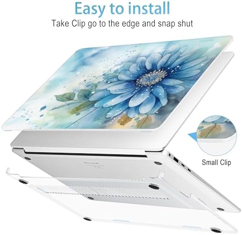 Mektron Case for 13.8" Microsoft Surface Laptop 8/7 (2026/2024) Surface Laptop 13.8 Inch Cover Fits Model 2036, Keyboard Cover +Screen Protector +Dust Plugs, Watercolor Blue Flower - Image 3