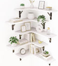 Fixwal Conner Shelves Wall Mounted for Decor, White Set of 5 by Fixwal