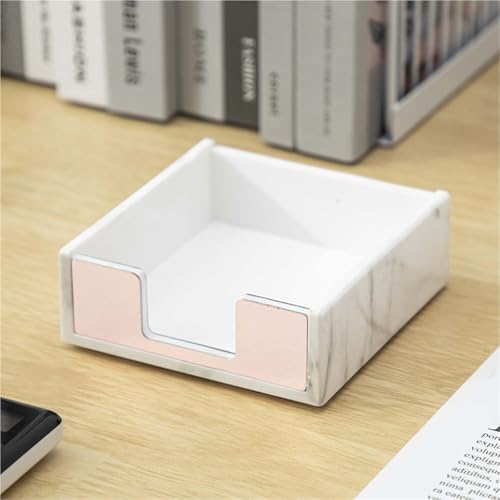 3Pcs Sticky Notes Memo Pad Holder Dispenser Rose Gold with Acrylic Clear Desk Supplies Organizer Accessories Office Notepad Holder(Marble rose gold) - Image 2