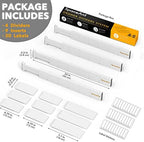 SpaceAid Bamboo Drawer Dividers with Inserts and Labels, Kitchen Adjustable Drawer Organizers, Expandable Organization for Home, Office, Dressers, 4 Dividers with 9 Inserts (17"-22" White) - Image 4