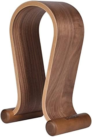 SAMDI Wood Headphone Stand, Headphone Holder Wood Headset Stand Compatible for Sony, Bose, Shure, Jabra, JBL, AKG Gaming Headphones Display et. (Walnut) by SAMDI