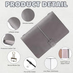 Thenshop Traveling Refillable Leather Journal Notebook, Gray, A5 Size - Image 3