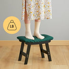 Foot Stool Ottoman Foot Rest Under Desk,Small Stool for Living Room, Bedroom and Kitchen (Black Legs - Green Stool Surface) - Image 4
