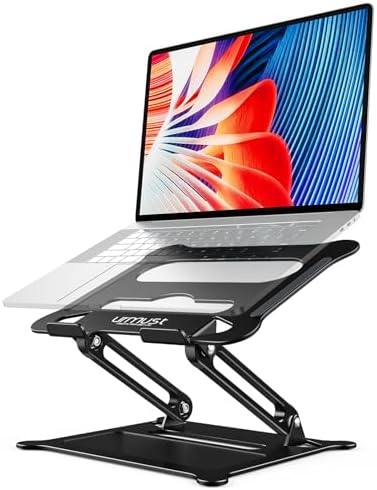 Urmust Adjustable Laptop Stand for Desk, 10-15.6“ Laptop Riser, Black by Urmust
