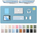 YSAGi Leather Desk Pad Protector, Office Desk Mat, Large Mouse Pad, Non-Slip PU Leather Desk Blotter, Laptop Desk Pad, Waterproof Desk Writing Pad for Office and Home (Sea Blue,55" x 24") by YSAGi