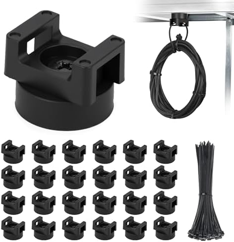 22CM 24 PCS Magnetic Zip Tie Mount Set with 100Pcs Cable Ties 8LBS Strong by HOMAR