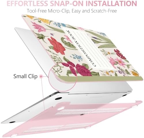 DONGKE Case for MacBook Air 13 Inch (2021-2018 Models A2337 M1/A2179/A1932), Floral Composition Book Hard Shell Case with Keyboard Protector, Compatible with Retina Display and Touch ID - Image 6