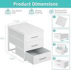 BOLUO Closet Drawers White Fabric 3 Drawer Small Dresser for Closet Organizers and Storage Bedroom Dorm Modern - Image 2