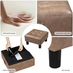 Joveco Small Ottoman Foot Stool,15" Square Upholstered Foot Rest with Legs - Image 4