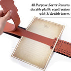 PerKoop 1 Set Plastic Document Sorter Alphabetical Sorter, Brown - Image 5