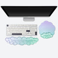 2 Pcs Cloud Keyboard Wrist Rest and Gel Mouse Pad with Wrist Support Set by Sumgsn