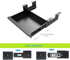 Beiyier Under Desk Sliding Drawer for Office Desk or Table, Pull-out Storage Organizer for Sit-Stand Workstation with High Crosspiece under Desktop (Black) - Image 4