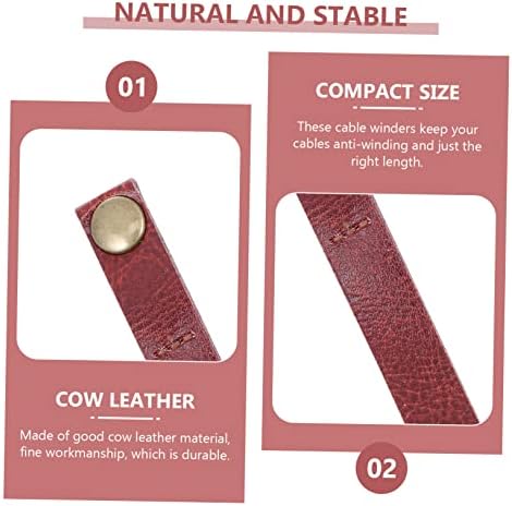 Angoily 72pcs Cattle Cord Winders Usb Cable Tie Keepers Leather Cable Clips Organizers for Desk Reusable - Image 2