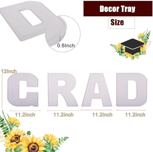 2026 Grad Letter Tray, 12 Inch 4‑Pack Wood Platter for Graduation Decor - Image 3