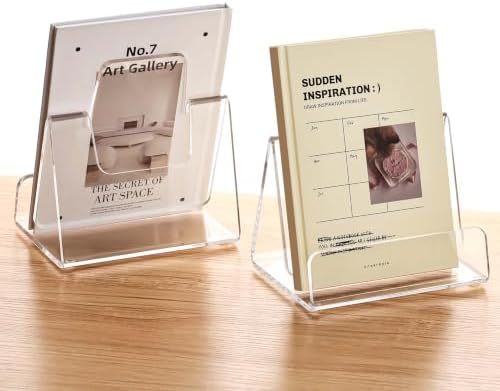 YUXUN Acrylic Cookbook Stand for Kitchen Counter - A4 Book Display by AcrylicBusinessCardHold