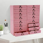 4PCS Vintage Wooden Drawer Organizer, 16-Drawer Stackable Storage Cabinet - Image 5