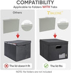 BALEINE File Organizer Box with Lid, Collapsible Hanging File Storage Box - Image 4