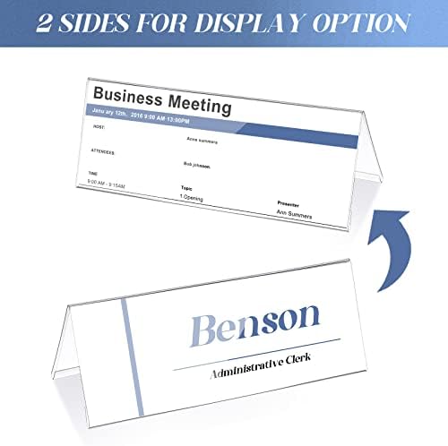 50 Pieces Acrylic Name Plate for Desk, 11" X 4.25" Name Tent for Meeting - Image 3