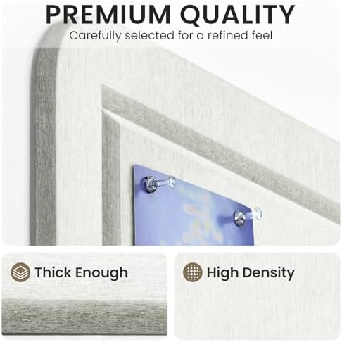 Large Bulletin Board, 35 X 24 Inches Felt Cork Board with 40 Pushpins, Foldable Felt Notice Pin Board Photo Display Board with Self-Adhesive Tape for Office Home School (White, 35x24 inch) - Image 4