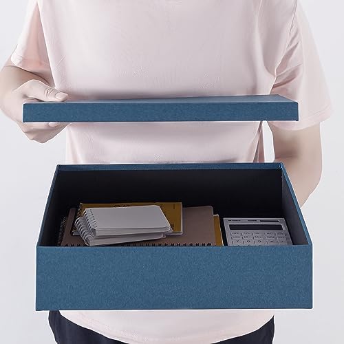 Soul & Lane - Navy Blue Decorative Storage Boxes with Lids, Set of 3 - Image 6