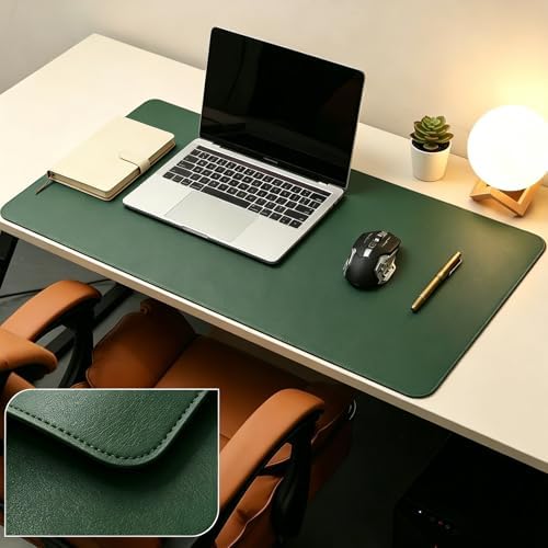 Leather Desk Pad Protector,Desk Cover mat,Office Desk mat,Laptop Mat for Desk, Non-Slip Desk Blotter,Waterproof Desk Writing Pad for Office/Home(24"x47",Dark Green) - Image 6