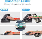 Keyboard Wrist Rest+Mouse Wrist Pad+Desk Pad Set,Memory Foam Ergonomic Easy Typing Pain Relief for Computer Laptop Office Home - Cute Elephant - Image 3
