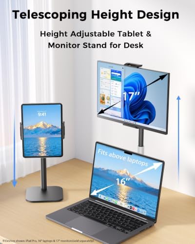 Portable Monitor Stand for 15.6", Height Adjustable TabStand for Desk - Image 6