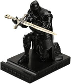 Medieval Armored Knight Pen Holder Figurine Paperweight Phone Stand Black by Amoysanli